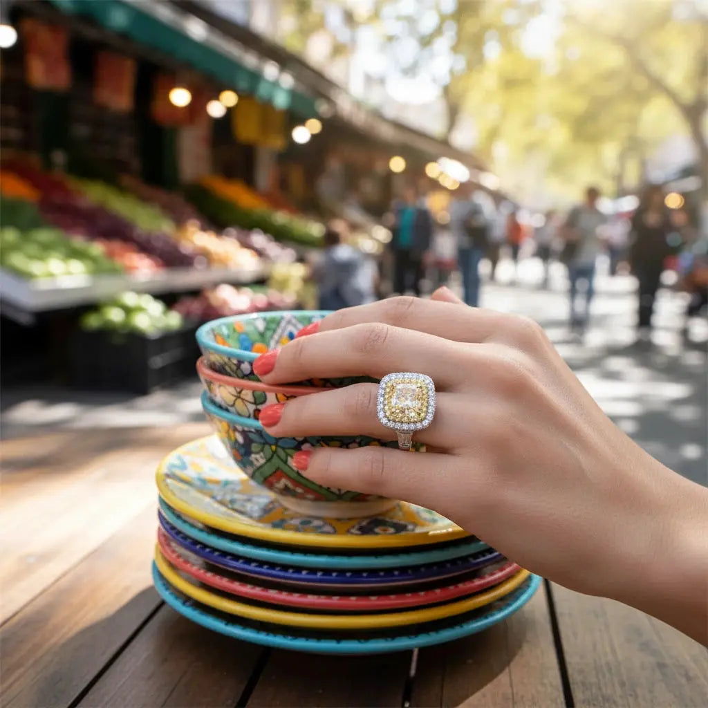 18K Gold Natural Diamond Ring - La Maison Val D'or