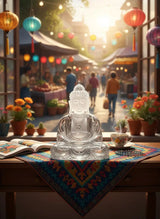 White Crystal Buddha Statue - La Maison Val D'or