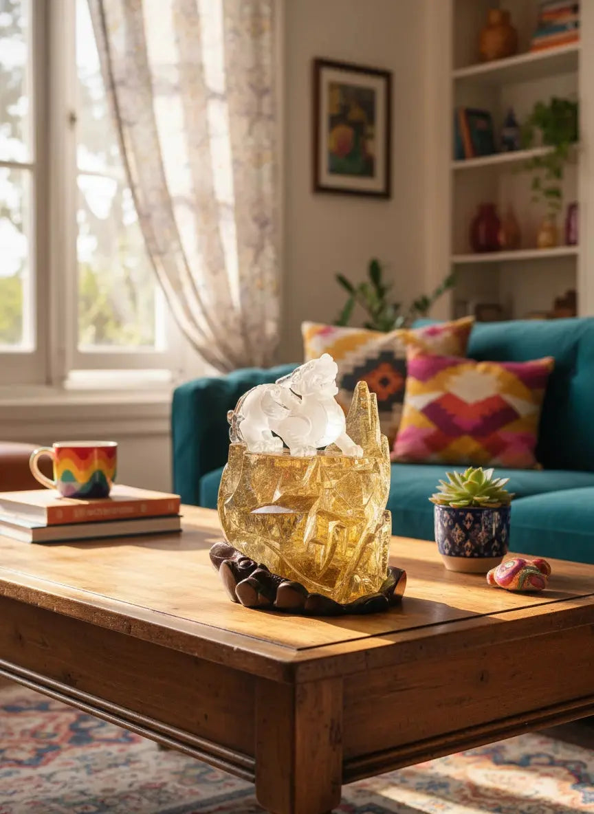 Yellow Rutilated Quartz Pixiu - La Maison Val D'or