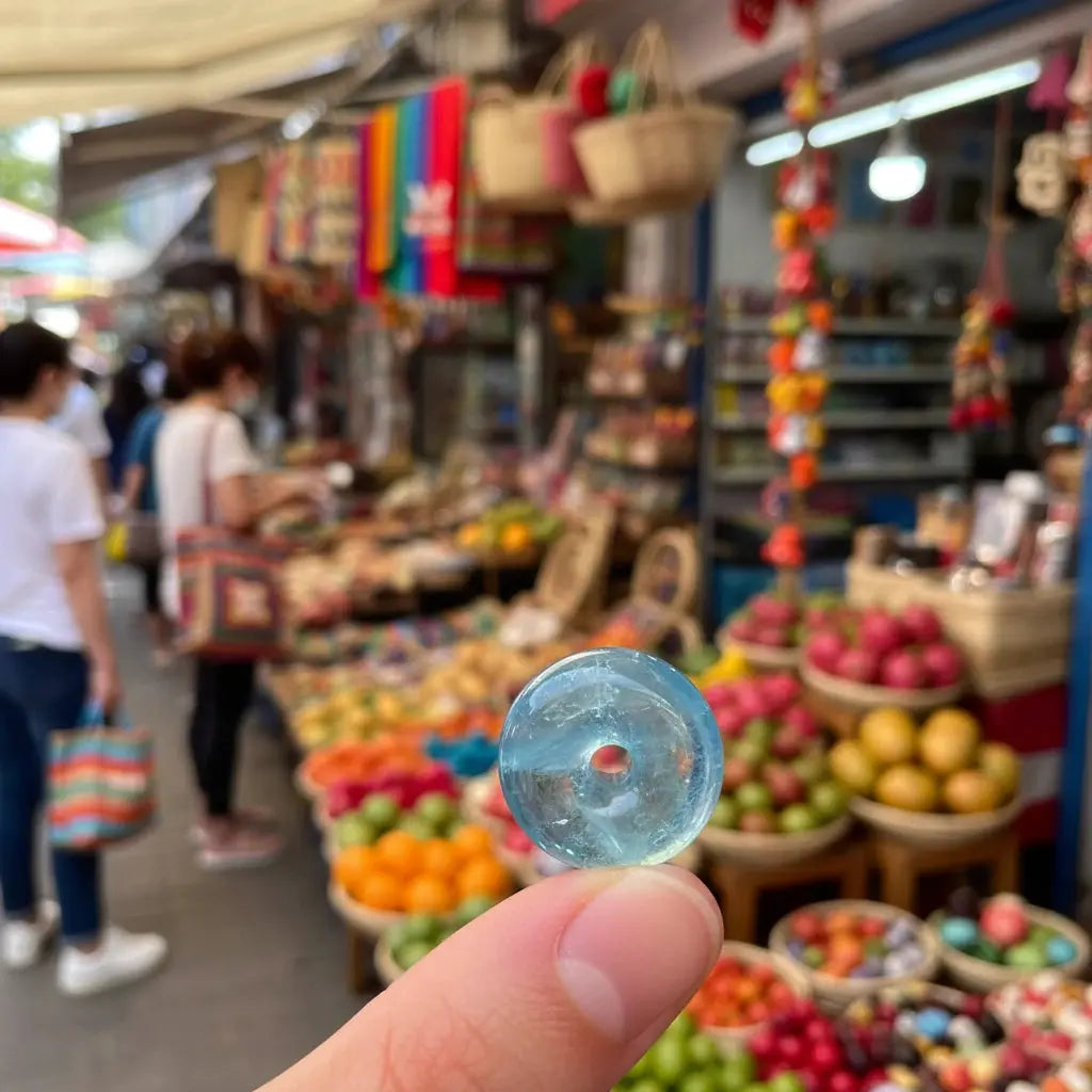 Natural Aquamarine Donut Charm - La Maison Val D'or