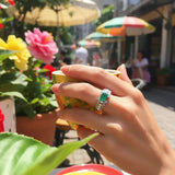 Emerald Diamond Snake Ring - La Maison Val D'or