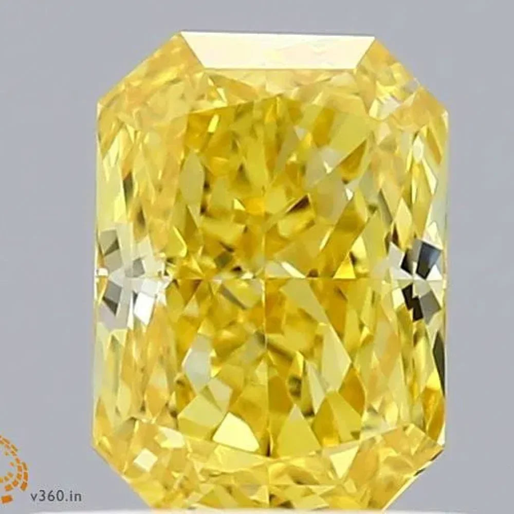 11.08 Carat Fancy Vivid Yellow Radiant Shape Lab Grown Diamond VS Clarity IGI Certified Loose Diamond for Jewelry Making La Maison Val D'or