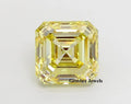 IGI Certified Fancy Intense Yellow 6.5 Carat Asscher Cut Lab Created Diamond VS Clarity Lab Grown Loose Diamond La Maison Val D'or