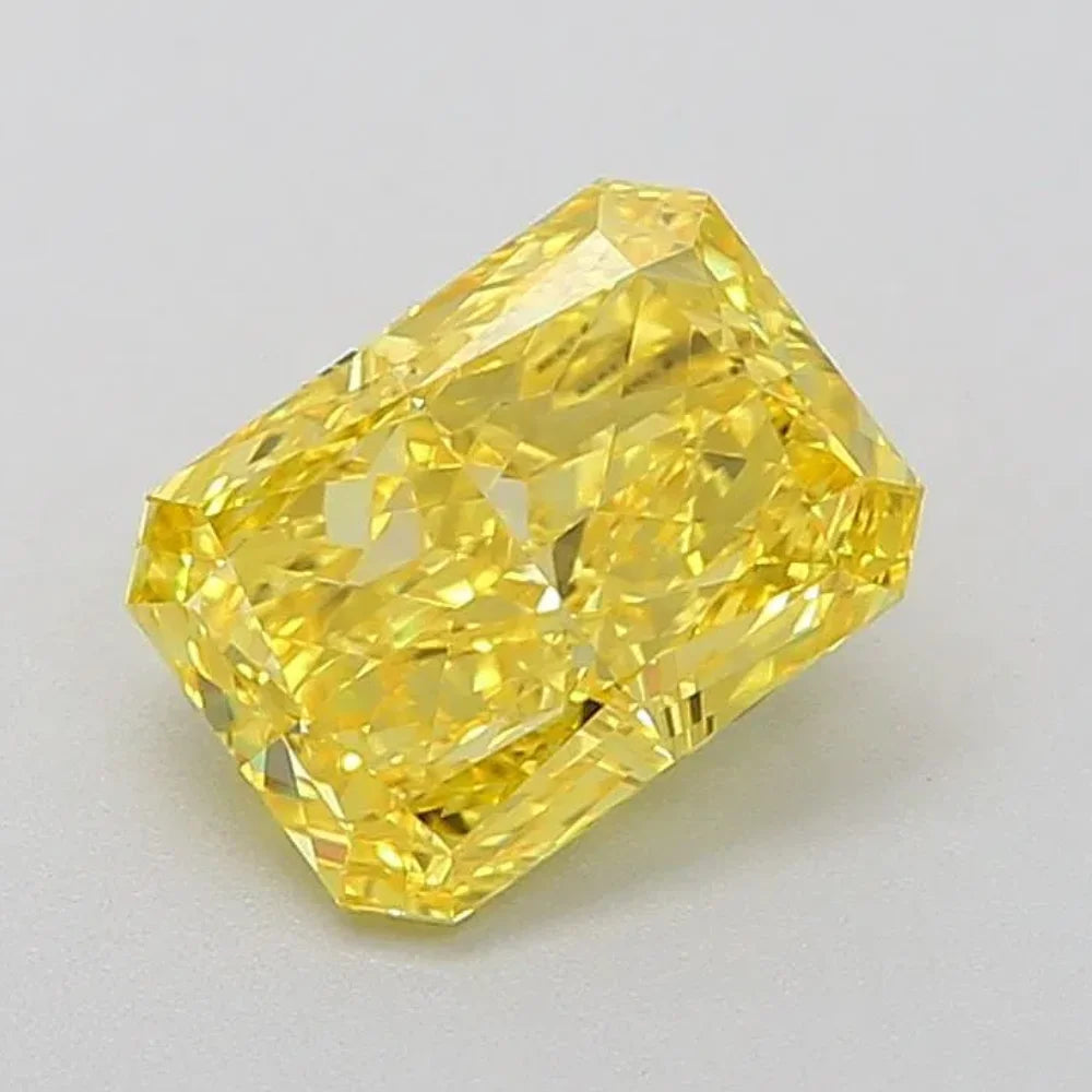 11.08 Carat Fancy Vivid Yellow Radiant Shape Lab Grown Diamond VS Clarity IGI Certified Loose Diamond for Jewelry Making La Maison Val D'or