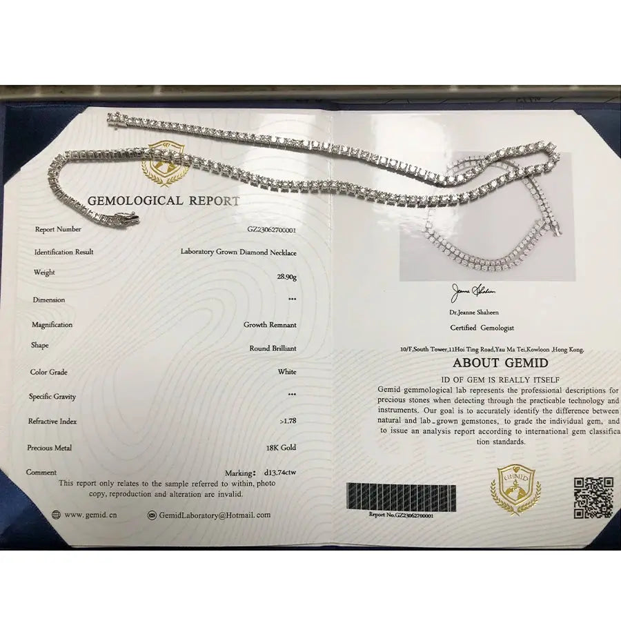 40ct Lab Diamond Tennis Necklace - La Maison Val D'or