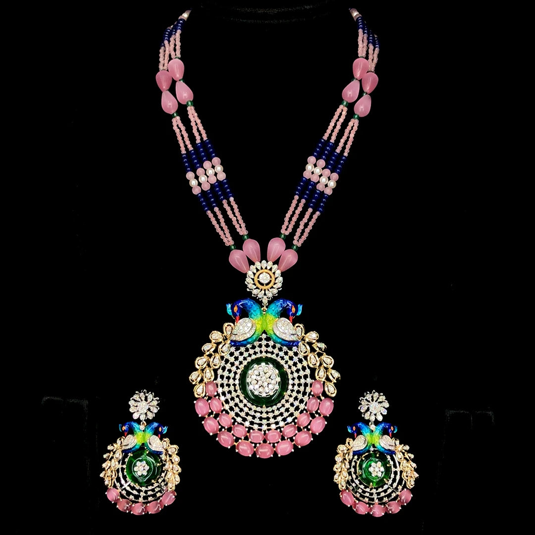 14K Yellow Gold Natural Diamond Luxury Pendant Necklace