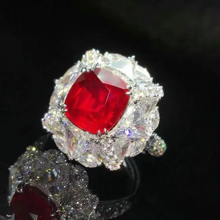 18K Gold Unheated Ruby Ring - La Maison Val D'or