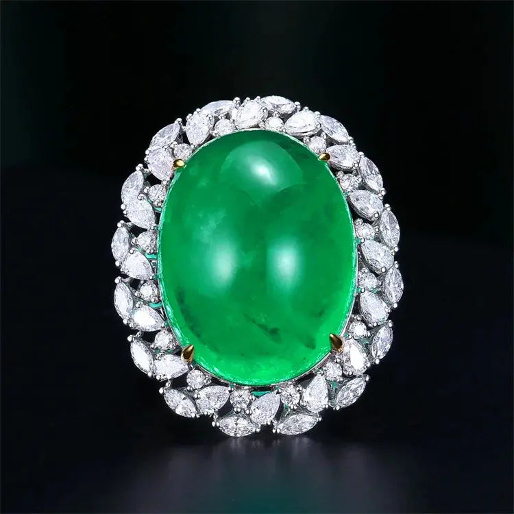 36.41ct Emerald Diamond Ring - La Maison Val D'or