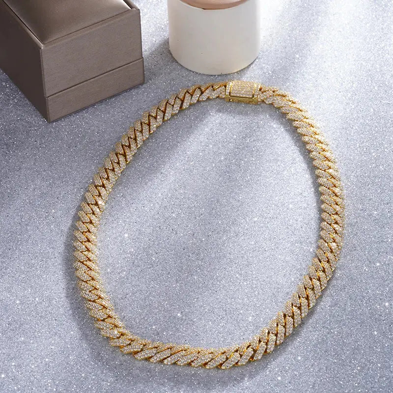14K Moissanite Cuban Chain - La Maison Val D'or