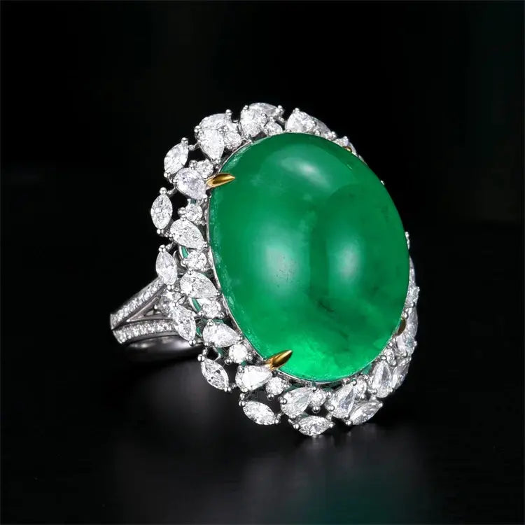 36.41ct Emerald Diamond Ring - La Maison Val D'or