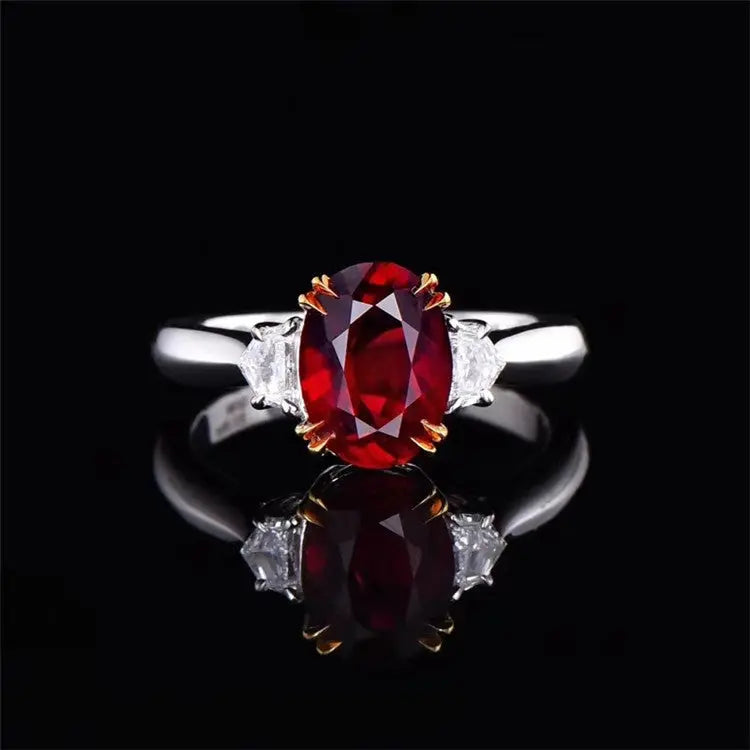 3ct Unheated Ruby Gold Ring - La Maison Val D'or
