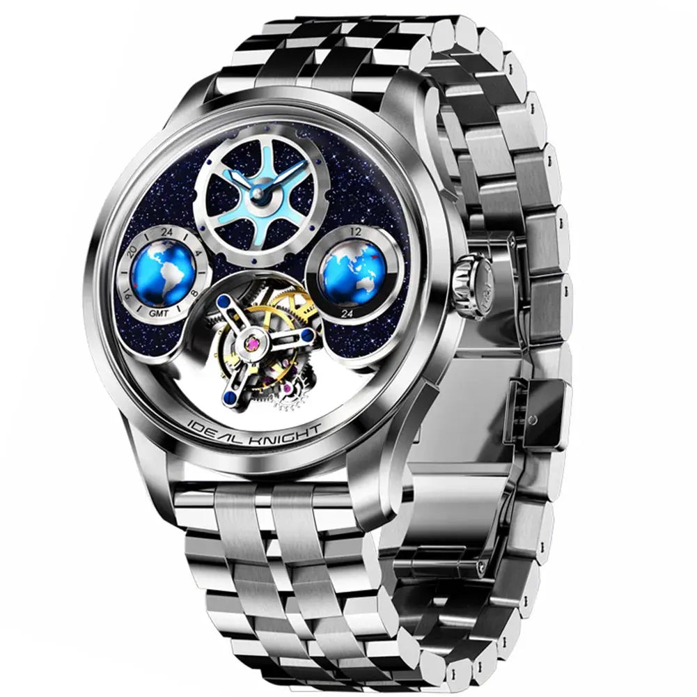 Skeleton Steel Strap Watch - La Maison Val D'or