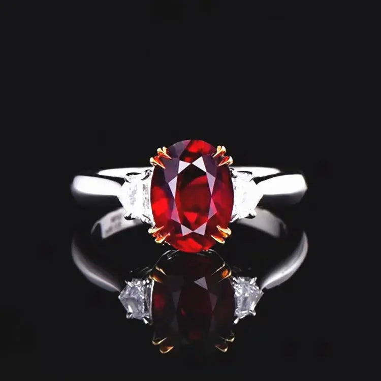 3ct Unheated Ruby Gold Ring - La Maison Val D'or
