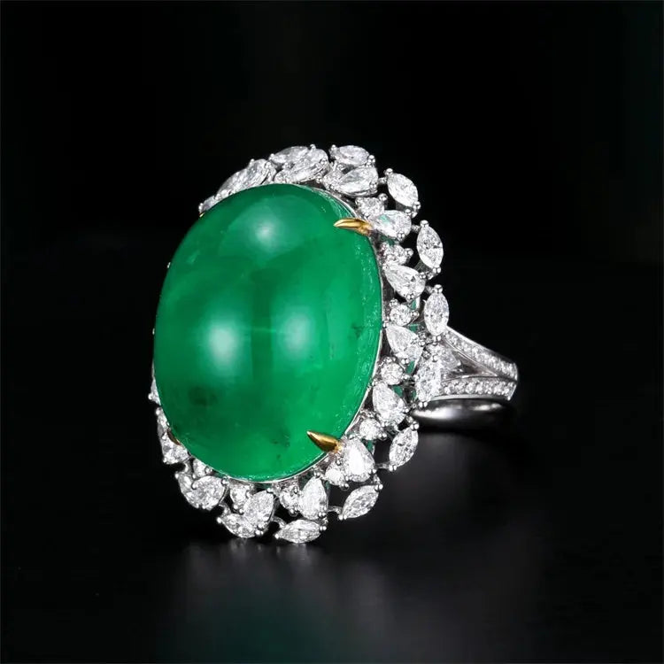 36.41ct Emerald Diamond Ring - La Maison Val D'or