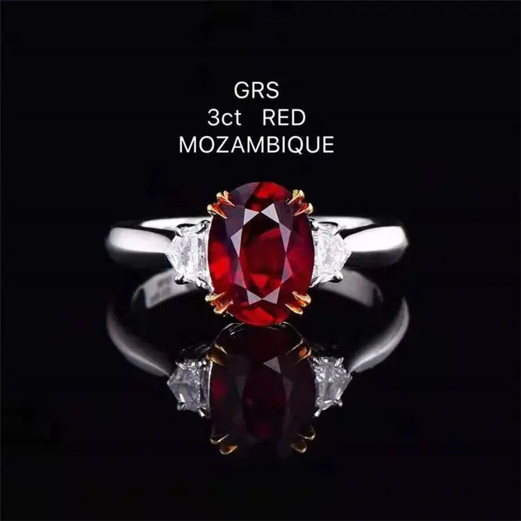 3ct Unheated Ruby Gold Ring - La Maison Val D'or