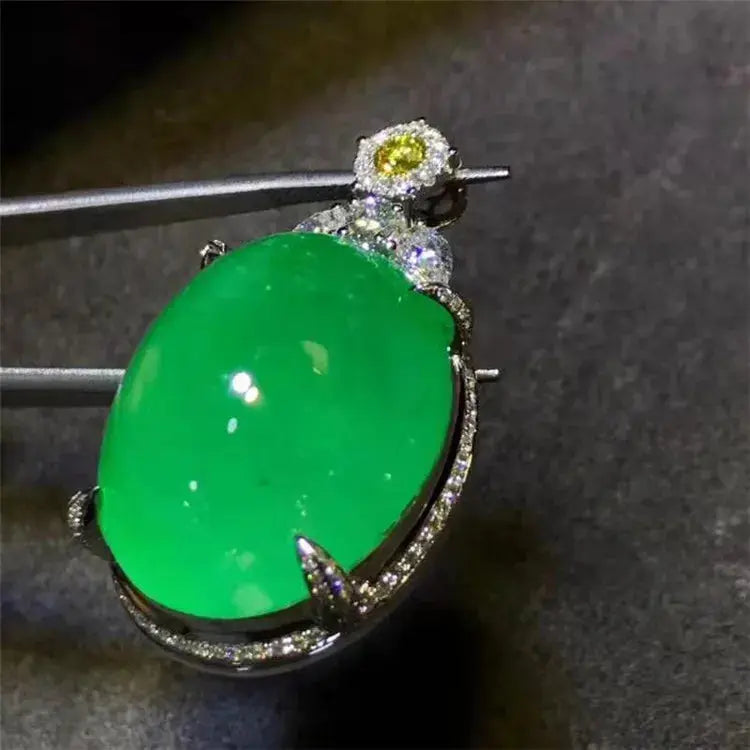 18K Gold Colombian Emerald Pendant - La Maison Val D'or