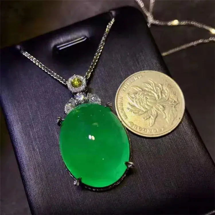 18K Gold Colombian Emerald Pendant - La Maison Val D'or