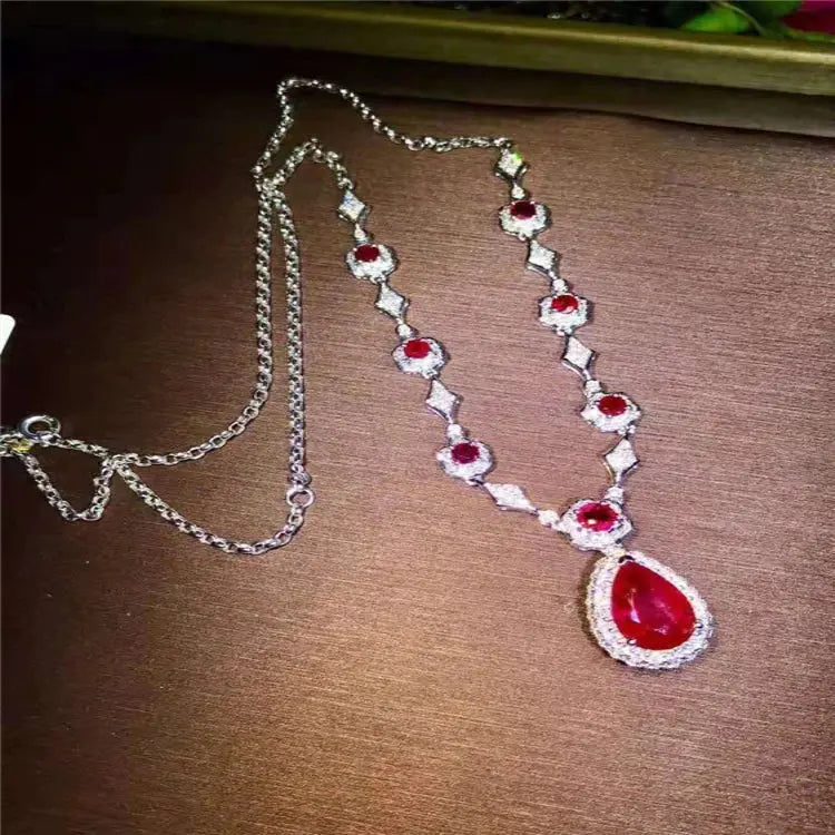 18K Gold Ruby Diamond Set - La Maison Val D'or