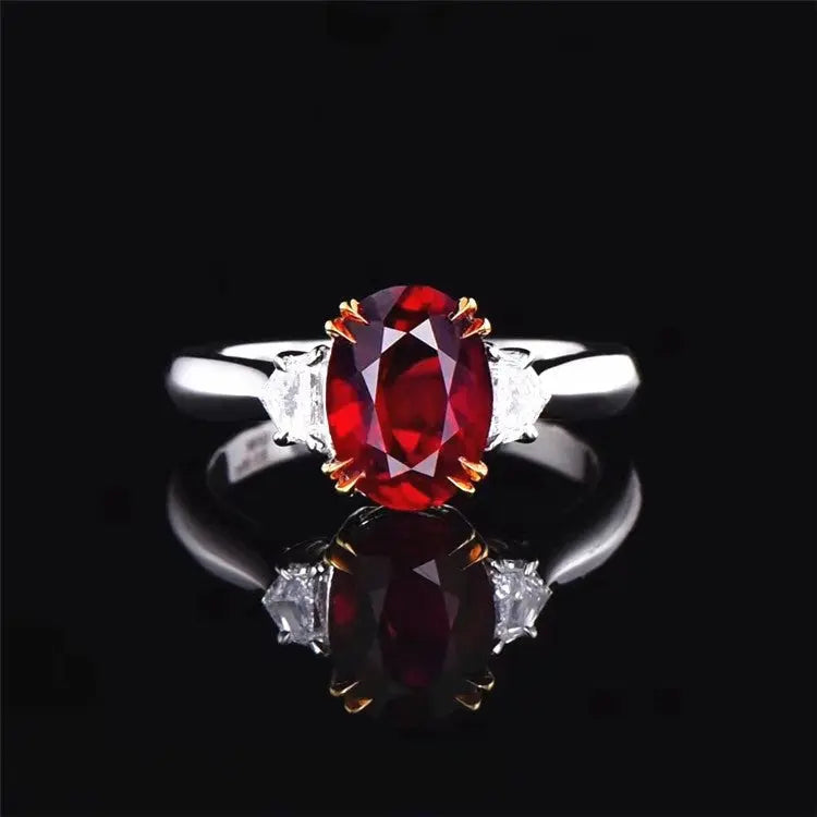 3ct Unheated Ruby Gold Ring - La Maison Val D'or