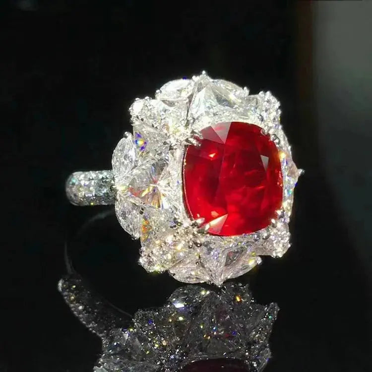 18K Gold Unheated Ruby Ring - La Maison Val D'or