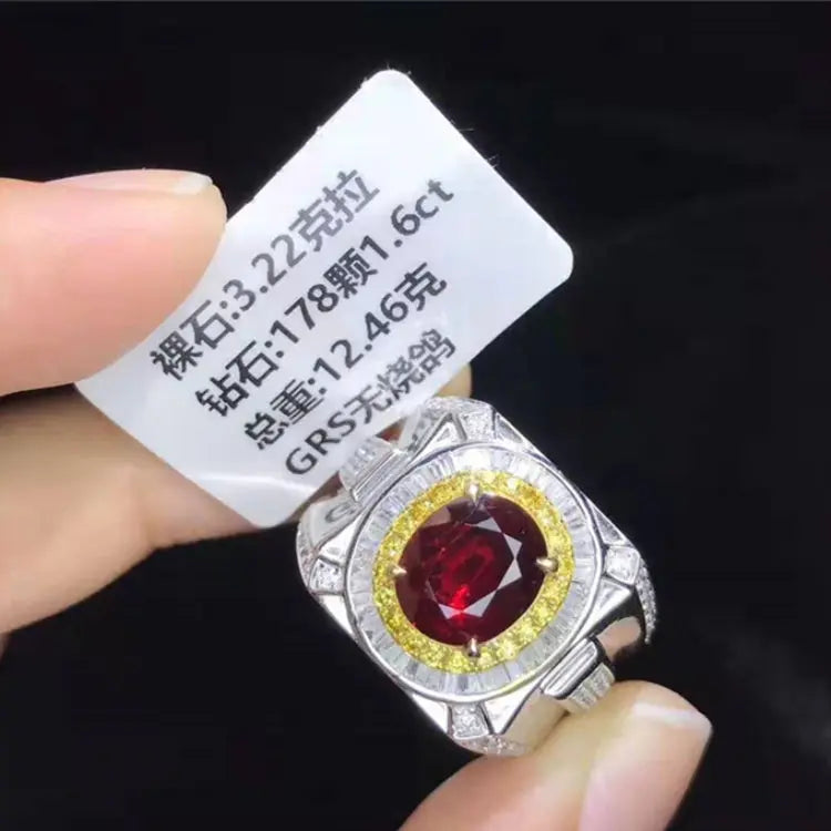 18K Gold Natural Ruby Ring - La Maison Val D'or