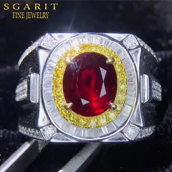 18K Gold Natural Ruby Ring - La Maison Val D'or