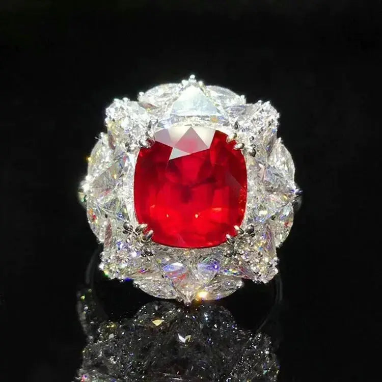 18K Gold Unheated Ruby Ring - La Maison Val D'or
