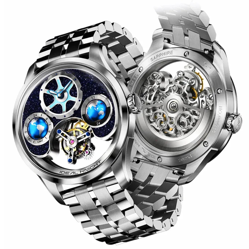Skeleton Steel Strap Watch - La Maison Val D'or