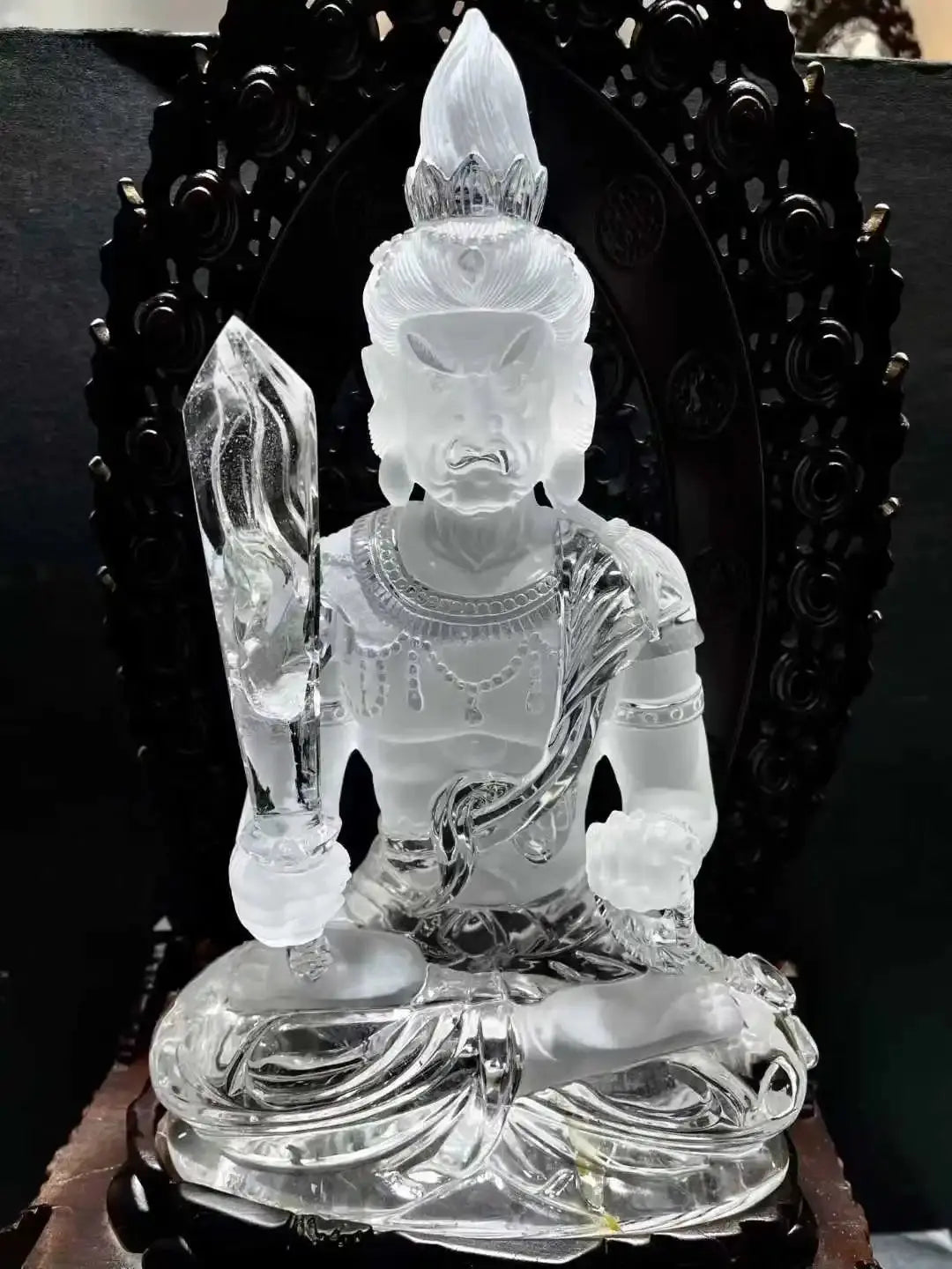 White Crystal Fudo Statue - La Maison Val D'or