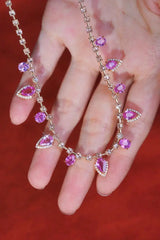 Rose Gold Sapphire Necklace - La Maison Val D'or