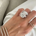 15Ct Emerald Lab Diamond Ring - La Maison Val D'or