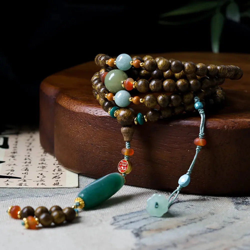 Agarwood Green Agate Bracelet - La Maison Val D'or