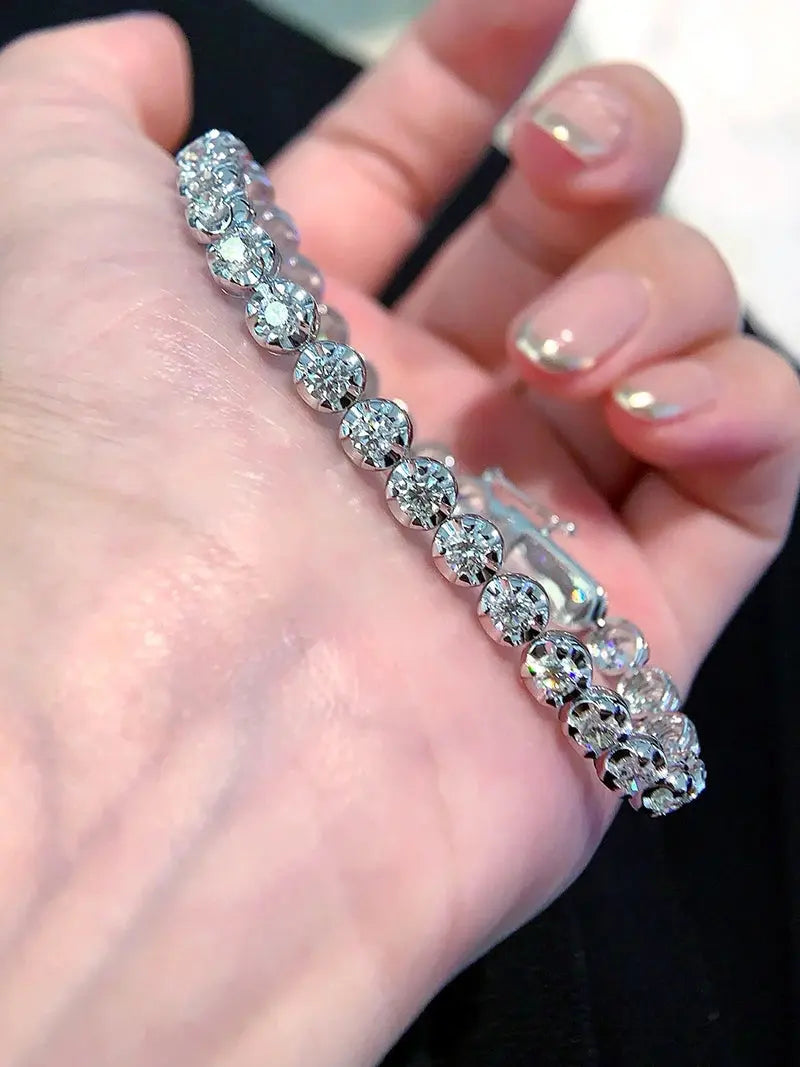 5.0ct Diamond White Gold Bracelet - La Maison Val D'or