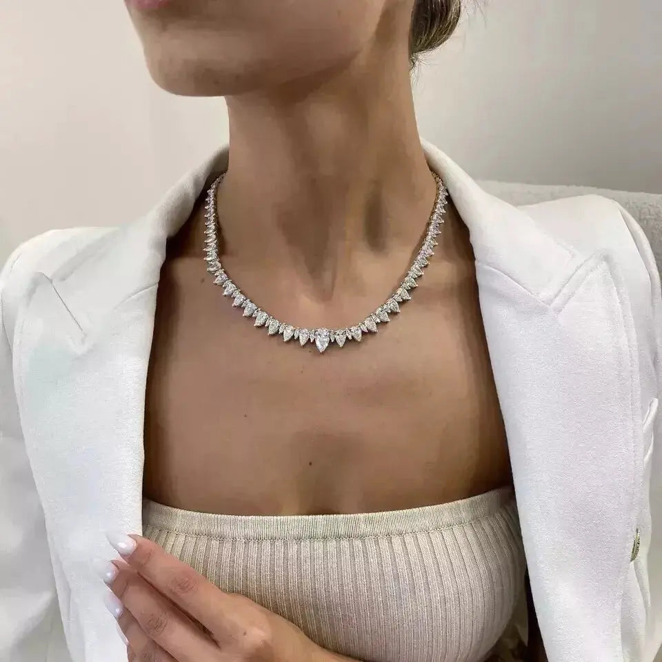 33CTW Lab Diamond Necklace - La Maison Val D'or