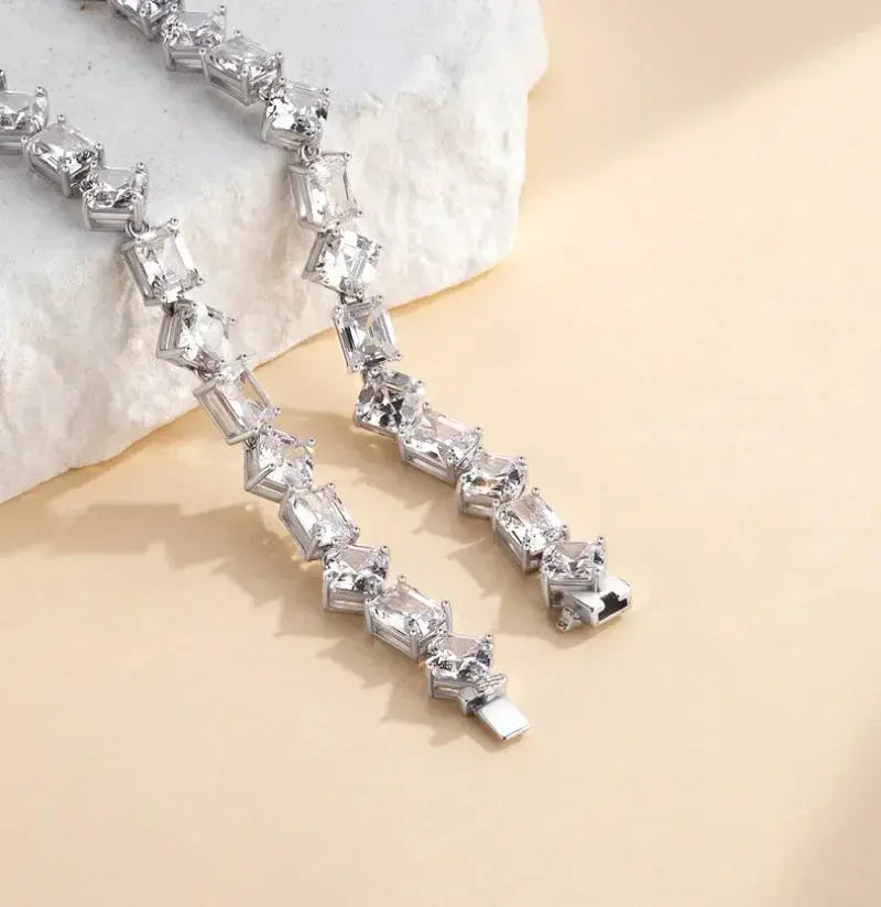 Sterling Silver Lab Diamond Choker - La Maison Val D'or