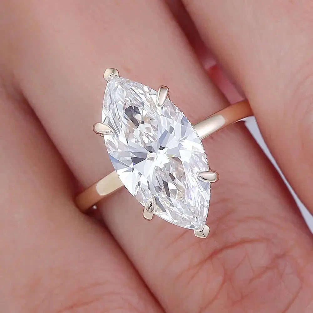 11 CT Marquise Lab Diamond Ring - La Maison Val D'or