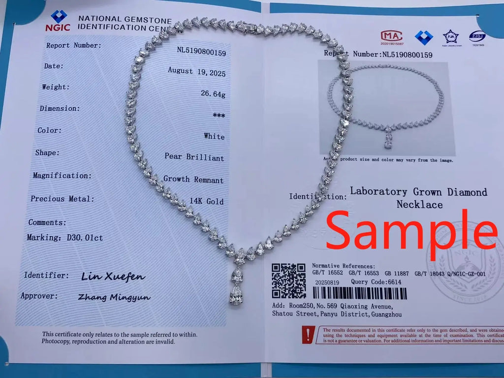 36.6ct Lab Diamond Pear Necklace - La Maison Val D'or