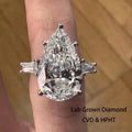 10 Carat Pear Lab Diamond Ring - La Maison Val D'or