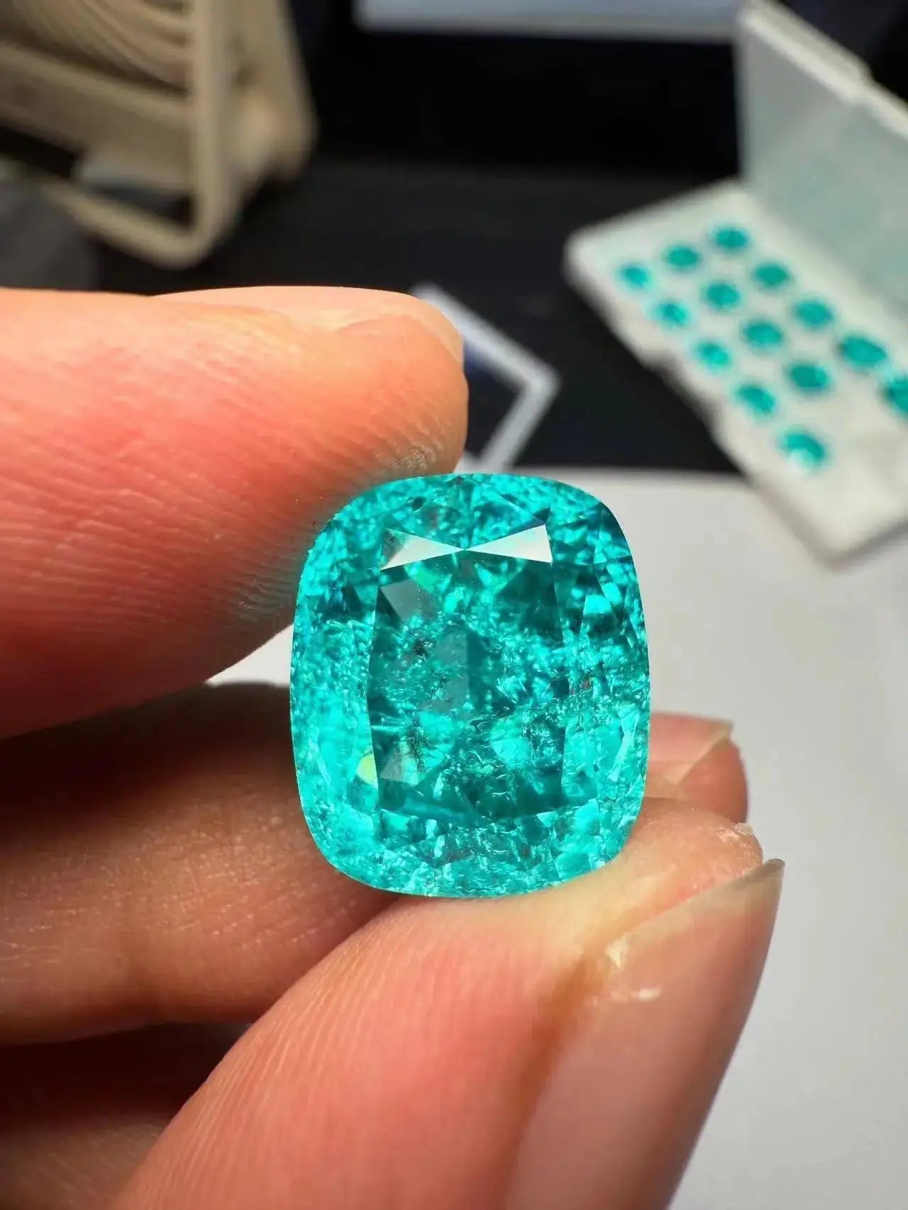 Paraiba YAG Cushion Loose Stone - La Maison Val D'or