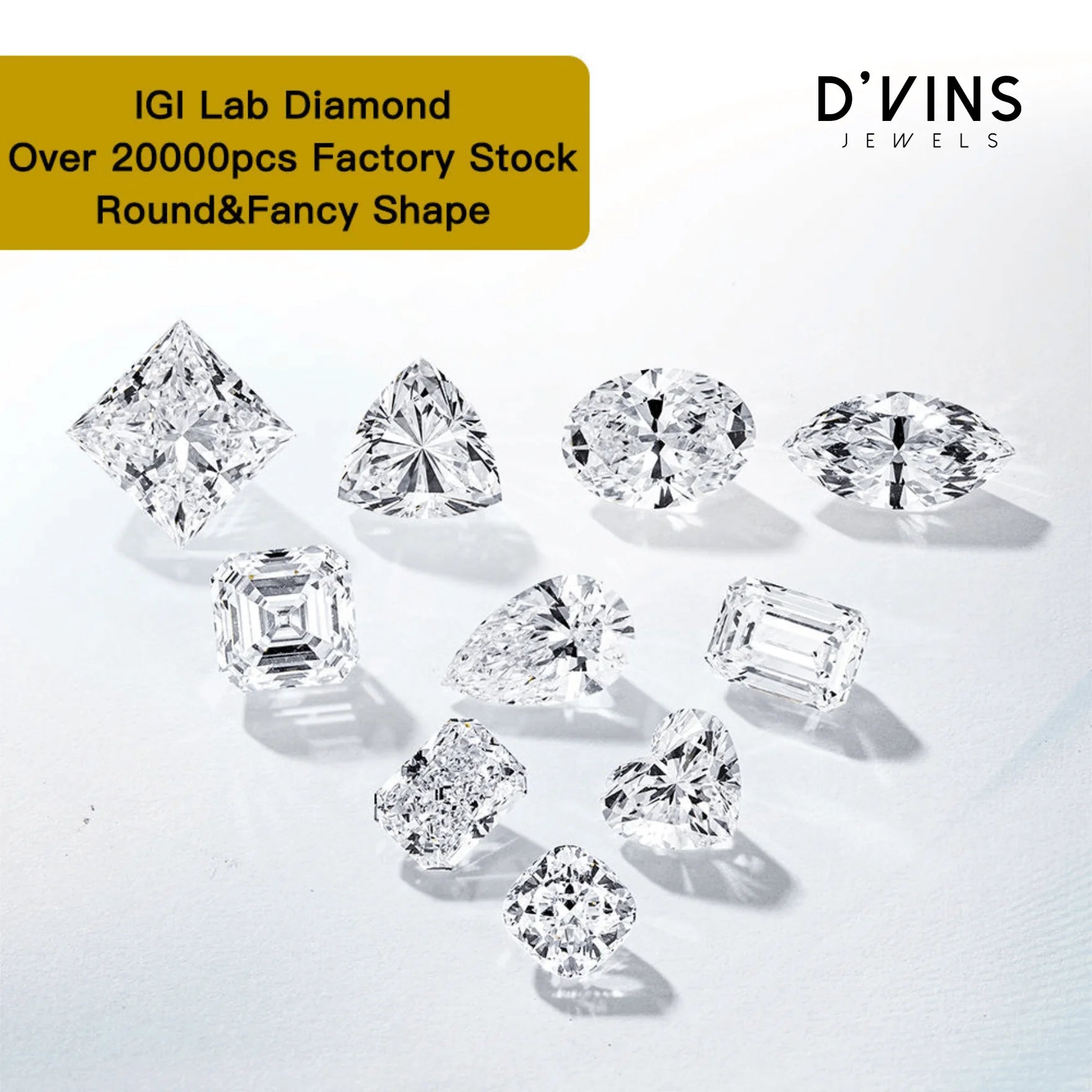 D'vins Jewels Factory Pricebig Carat Loose Diamond 15.21ct F VS1 Round Cut Lab Grown IGI Certified La Maison Val D'or