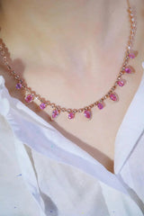 Rose Gold Sapphire Necklace - La Maison Val D'or