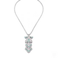 Lab Diamond Emerald Brooch Pendant Set - La Maison Val D'or