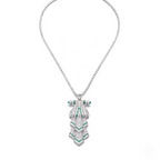 Lab Diamond Emerald Brooch Pendant Set - La Maison Val D'or