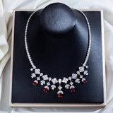18K Gold Pear Red Diamond Pendant - La Maison Val D'or