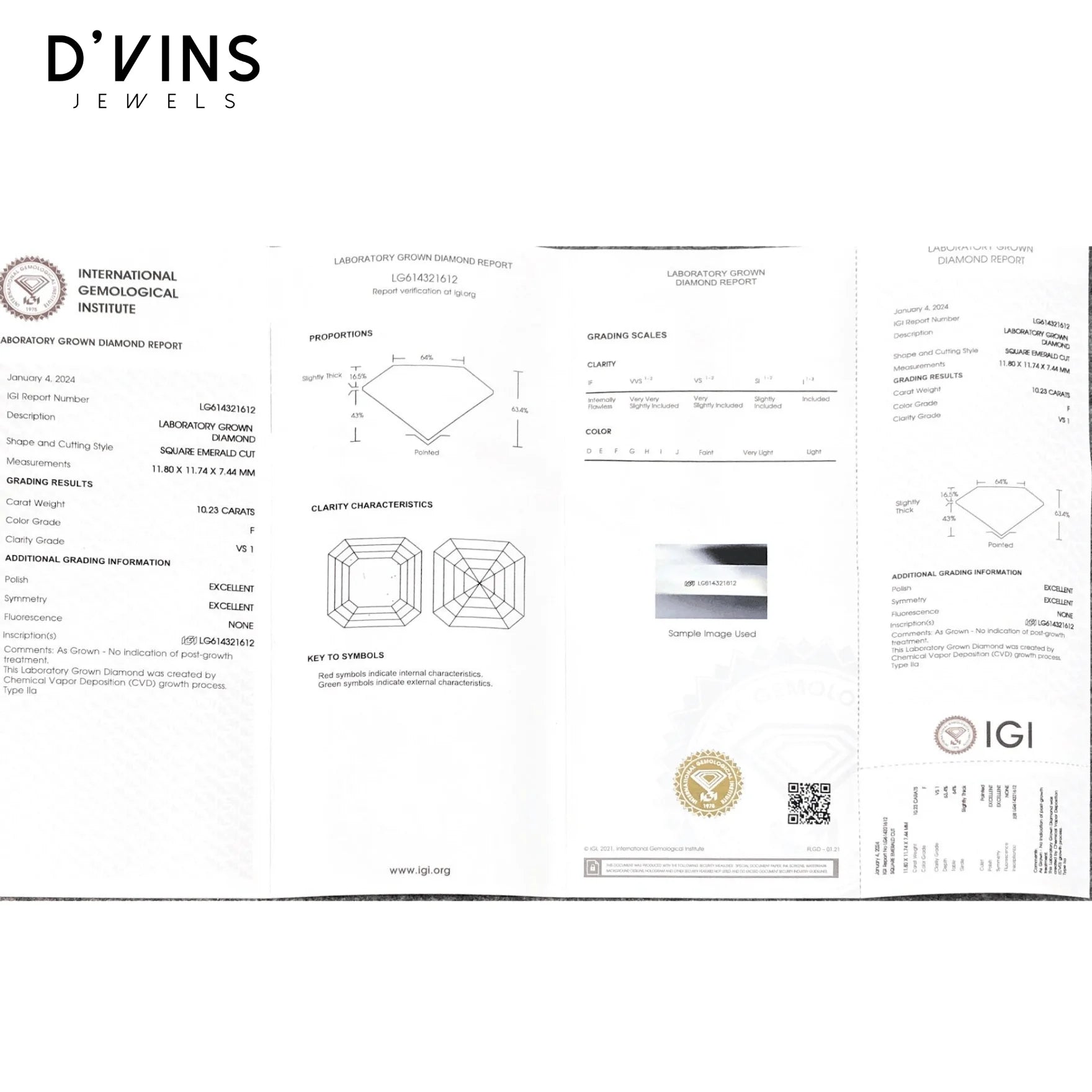 Ready to Ship CVD F VS1 Emerald Shape 10.23CT Lab Grown Diamond for Jewelry Making Loose Diamond at Affordable Price La Maison Val D'or