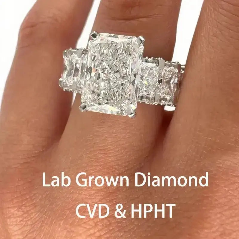 11 Ct Lab Diamond Radiant Ring - La Maison Val D'or