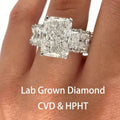 11 Ct Lab Diamond Radiant Ring - La Maison Val D'or