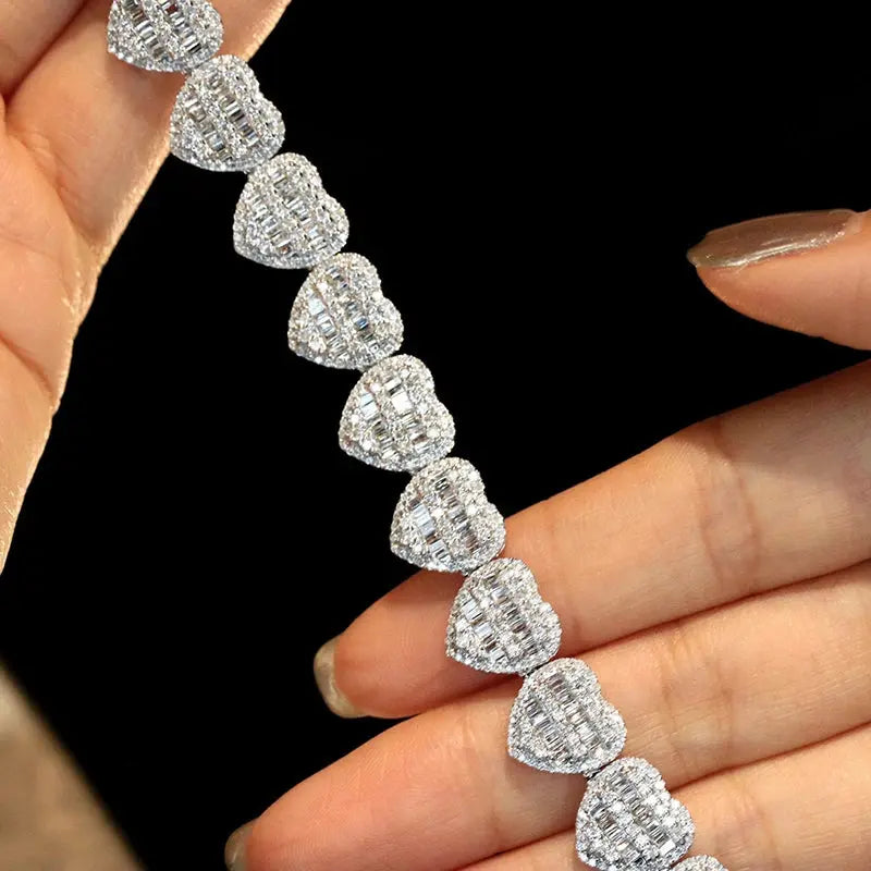 5.5ct Diamond Heart Bracelet - La Maison Val D'or
