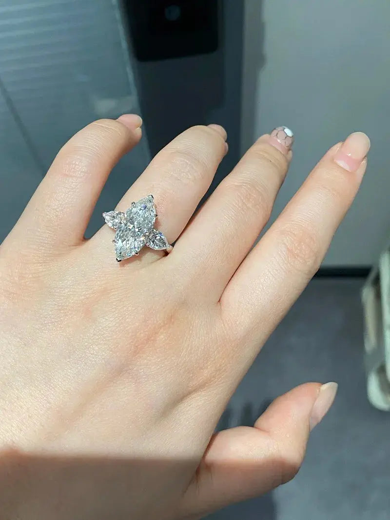 5ct Marquise Lab Diamond Ring - La Maison Val D'or