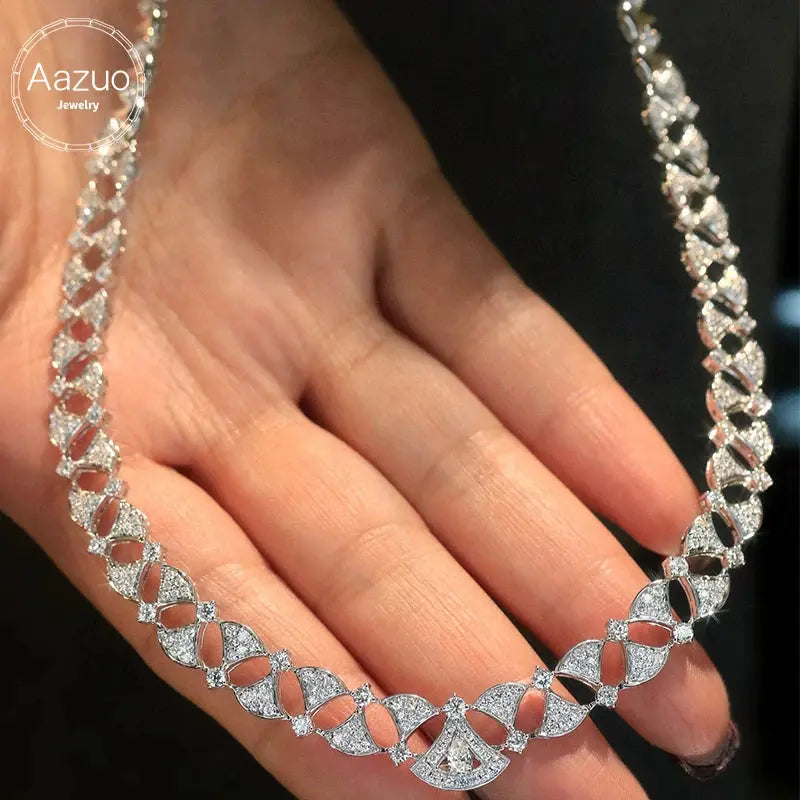 18K White Gold 3.7ct Necklace - La Maison Val D'or